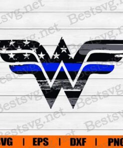 Thin Blue Line Wonder Womal Svg, Vinyl Decal Svg, Law Enforcement Svg, Police Svg, Svg Eps Png Dxf