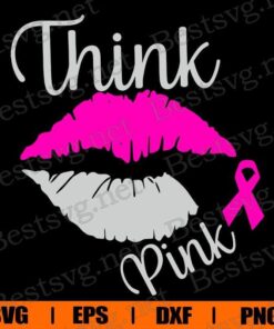 Thin Pink, Lips Breast Cancer , Cancer Survivor , Breast Cancer , Awareness Ribbon , Cancer , Svg Eps Png Dxf