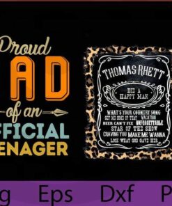 Thomas Rhett Jack Daniels Leopard Label Digital Transfer Sublimation or Waterslide for Shirts or Tumblers PNG SVG 2 Files Cut File , proud dad Customizable Layered Svg, Svg Eps Png Dxf