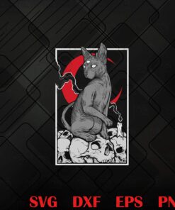 Three Eyed Cat, Sphynx Cat, Candle, Skulls, Occult Cat, Cat Moon, Cat Lover SVG PNG DXF, EPS, PDF