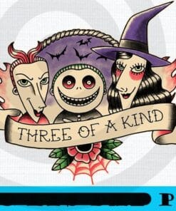 Three of a kind Classic, The Nightmare Before Christmas, Happy Halloween 2021, Disney Film, Customizable PNG