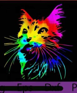 Tie Dye cat Splash Art, 2021 Halloween Art, Halloween Theme, Scary Halloween Customizable PNG