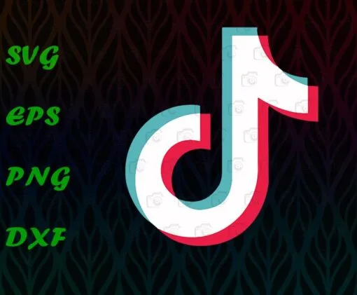 Tiktok Logo, Tiktok Lovers, Tiktok Player, Gift for Tiktoker, Boy Gift, Girl Gift, Social Media, Tiktok Trend, Music Note, Layered SVG, DXF, PNG, EPS