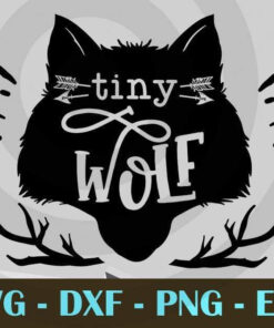 Tiny wolf, Mom and Me, Love Mommy, Mother's Day, Customizable Layered Svg, Svg Eps Png Dxf