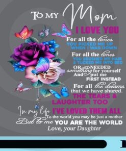 To My Mom, I Love You All The Time, Daughter To Mom, Gift For Mother, Mother's Day Gift, Rose Butterfly, Sweet Message, Customizable Png
