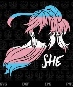Transgender Anime Shirt - Transwoman LGBT Trans Flag Pride Customizable Layered Svg, Svg Eps Png Dxf