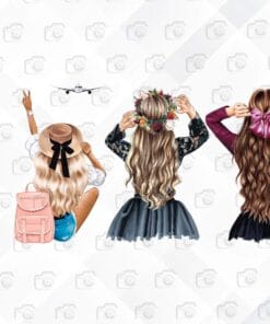 Travel, Princess, Love Traveling, Travel Lovers, Beautiful Girls, BFF, Cute Girl Drawings, Hair Bow, Long Blonde Hair Girl, Png
