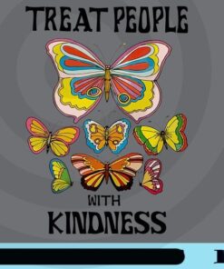 Treat People With Kindness, TPWK, Colorul Butterfly, Butterfly Lover Customizable Png
