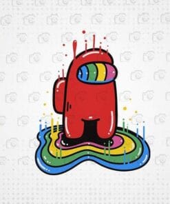 Trippy Among Us Player, Among Crewmate, Among Us, Rainbow Among Us, Red Among Player, Game, Gamer Gift, Layered Svg Eps Png Dxf