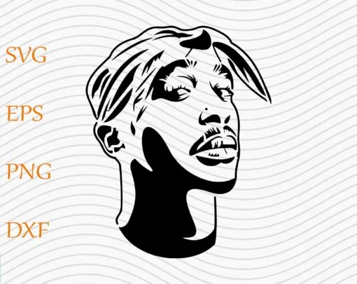 Tupac Shakur, Tupac, 2Pac, Hip Hop, Rapper, Rap Artist, Rap Fan Gift, Rap Lover, Layered Svg Eps Png Dxf