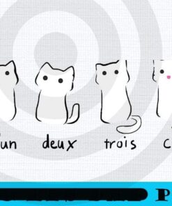 Un Deux Trois Cat, 2021 Halloween, retro vintage halloween art, 2021 halloween gift, halloween theme Customizable PNG