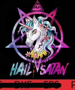 Unicorn Hail Satan Death , Halloween 2021, Halloween, Halloween Theme, Scary Halloween Art, Halloween Gift, Customizable PNG