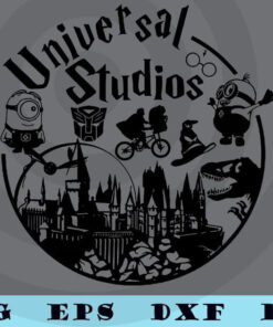 Universal Studios, Family Vacation, Universal Family Trip, Black art Customizable Layered Svg, Svg Eps Png Dxf