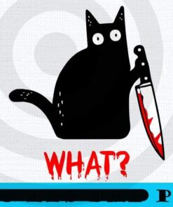 unny Black Cat WHAt, 2021 halloween, halloween theme, 2021 halloween gift for woman man, Customizable PNG