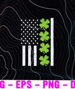 US America Flag, Shamrock Clover St Patricks, Day Patriot Gift, Irish, St Patricks, Clover, Lucky Leaf Shamrock Clover Layered Svg Eps Png Dxf