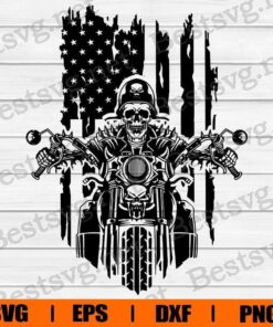 USA Biker Skull , Biker Skull , Skull Clipart , US Biker , Biker , American Biker , Motorbike Lover, Skull Lover, Svg Eps Png Dxf