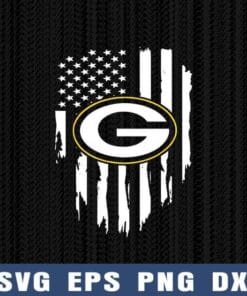 USA Distressed Flag, Green Bay Fan Football, Football Lovers, Flag Usa, Gift for men, Green Bay Logo, Layered Svg Eps Png Dxf