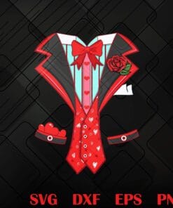 Valentine's Day, Tuxedo Red Bow Tie, Costume, Tuxedo, Happy Valentine's Day Layered Svg, Svg Eps Png Dxf