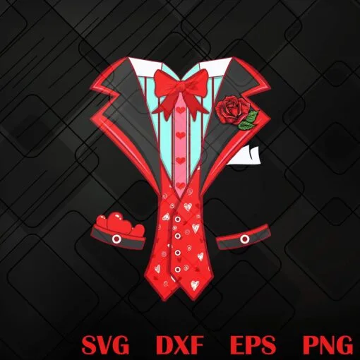 Valentine's Day, Tuxedo Red Bow Tie, Costume, Tuxedo, Happy Valentine's Day Layered Svg, Svg Eps Png Dxf