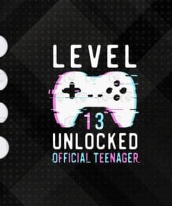 Vaporwave Gamer, Level 13 Unlocked Official Teenager, Happy Birthday 13rd, Birthday Boy, Controller, Gamer Layered Svg Eps Png Dxf