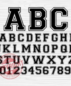 Varsity Font, College Font, Baseball Font, Varsity Alphabet, Layered SVG, DXF, PNG, EPS