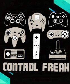 Video Game Controller, Control Freak Gaming, Funny Gamer Layered Svg Eps Png Dxf