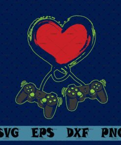 Video Gamer Heart, Controller Valentine's Day, Gift For Kids Boys, Gift for Gamer, Game Lover, Gift for Boyfriend, Valentine Gift SVG PNG DXF, EPS, PDF