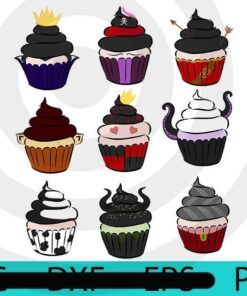 Villains cupcakes bake , Halloween 2021, Halloween, Halloween Theme, Scary Halloween Art, Halloween Gift, Customizable PNG