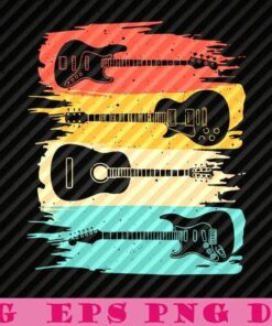 Vinatge Love Guitar, Acoustic Guitar, Electric Guitar, Guitar Lovers, Love Music, Music Band Layered Svg Eps Png Dxf