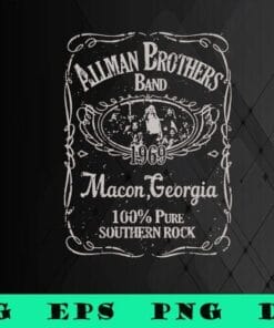 Vintage Allmans Brothers, Pure Southern Rock, Funny Liquor Label For Men, Rock Lover, drink, music,SVG PNG DXF, EPS, PDF