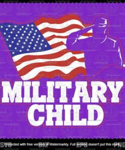 Vintage American Flag And Military Child Svg, Purple Up Svg, Military Soldier Svg, Veteran Of US Army, Patriotic Military Svg, Customizable Layered Svg, Png, Dxf, Eps