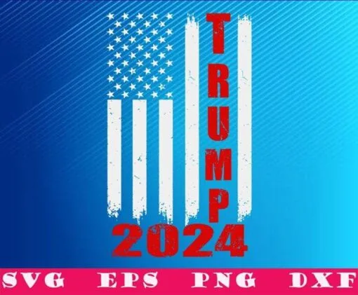 Vintage American Flag Design, Trump 2024, Vote For Trump, Trump Will Be Back, Donald Trump, Trump Supporter, SVG PNG DXF, EPS, PDF
