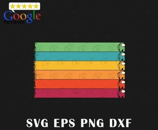 Vintage Among Us Rainbow, Among Us Character, Among Us Player, Funny Game, Who is Impostor, Among Us Retro Art, Layered SVG, DXF, PNG, EPS