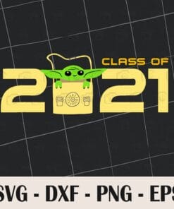 Vintage Baby Yoda, Class of 2021, Star Wars, The Mandalorian, The Child, Baby Yoda, 2021 Graduate, SVG PNG DXF, EPS, PDF