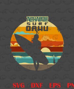 Vintage Beach Surf Oahu, Vintage Surfer Girl, Summer Time, Summer Break, Love Beach, Love Surfing, Layered SVG, DXF, PNG, EPS