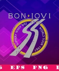 Vintage Bon Jovi, Slippery When Wet, World Tour 1967, Rock Band, Rock Lovers, SVG PNG DXF, EPS, PDF