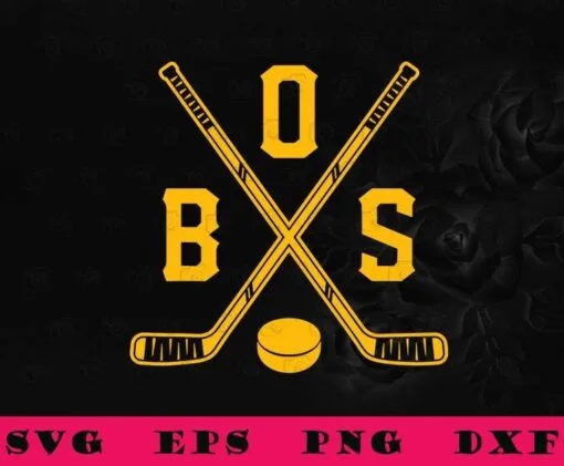 Vintage Boston Ice Hockey, Puck Sticks, Game Day, Bruin Gift, Ice Hockey Player Gift, Sport, SVG PNG DXF, EPS, PDF