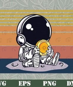 Vintage Cardano ADA Baby Moon Astronaut, Little Astronaut, Cardano moon, cryptocurrency ,Astronaut Graphic SVG PNG DXF, EPS, PDF