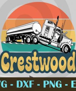 VIntage crestwood,KY Tourism travel Crestwood Kentucky Semi Stuck on Railroad Tracks for men Customizable Layered Svg, Svg Eps Png Dxf