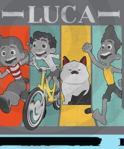 Vintage Disney Pixar Luca Character Panels T-Shirt for kids children Customizable Png