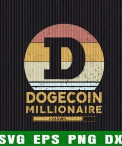 Vintage DogeCoin Millionaire, Dog Rich , Dogecoin Miner, Dog Is A Rich Millionaire, Cryptocurrency,Funny DogeCoin SVG PNG DXF, EPS, PDF