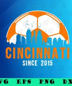 Vintage Dripping Ball, Cincinnati Skyline Soccer FC Futbol Ohio, Cincinnati Since 201, Soccer Lovers, Ohio Soccer, SVG PNG DXF, EPS, PDF