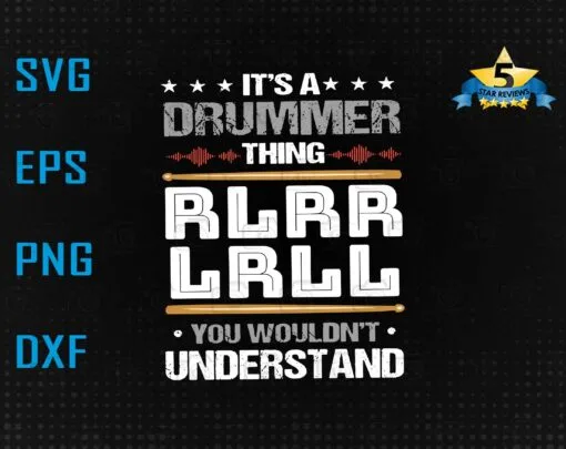 Vintage Drummer, It's A Drummer Thing All Lrll, You Wouldn't Understand, Drum Gift, Funny Drummer Gift, music, Layered SVG, DXF, PNG, EPS
