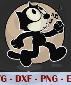 Vintage Felix funny Cat music Essential T-Shirt Customizable Layered Svg, Svg Eps Png Dxf