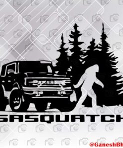 Vintage Ford Bronco Sasquatch Premium, Gift , Chimpanzee , Ford Car Svg Eps Png Dxf