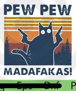 VIntage funny Pew Pew Madafakas, 2021 Halloween, horror cat art, scary cute cat Art, Halloween Theme, Customizable PNG