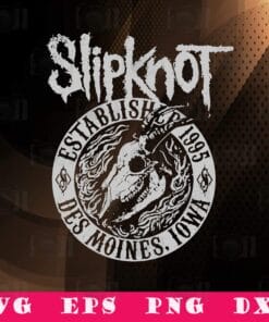Vintage Gothic Slipknot Goat Flames, Des Moines Iowa, Established 1995, Slipknot Gift for Fan, Rap Music Lovers, SVG PNG DXF, EPS, PDF