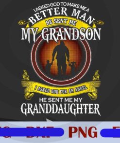 Vintage Grandpa, Better Man My Grandson Png, Granddaughter Png, Family Customizable Png
