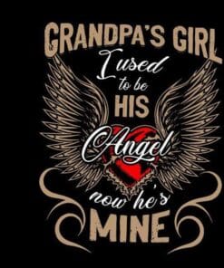 Vintage Grandpa's Girl, I Used To Be His Angel, Now He's Mine, Grandpa Gift, Love Quote, Angel Grandpa, Angel Wings, Layered Svg Eps Png Dxf