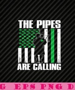 Vintage Green USA Flag, The Pipes Are Calling, St Patricks Day, Irish Bagpipes, American Irish, Flag of the United States Layered Svg Eps Png Dxf